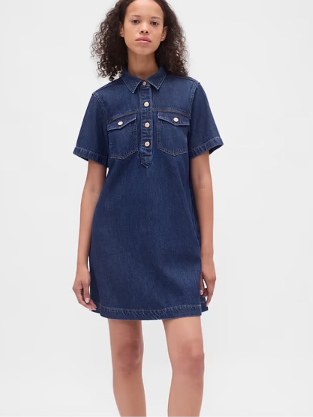 Gap Denim Shirt Dress in Dark Blue